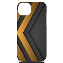 Black Gold Background, Golden Lines Background, Black Iphone 14 Plus Black Uv Print Case by nateshop