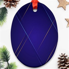 Blue Abstraction Background, Material Design, Paper Oval Ornament (two Sides) by nateshop