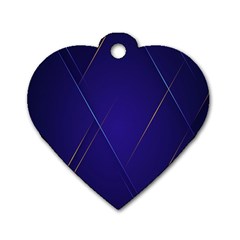 Blue Abstraction Background, Material Design, Paper Dog Tag Heart (two Sides) by nateshop