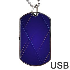 Blue Abstraction Background, Material Design, Paper Dog Tag Usb Flash (one Side) by nateshop