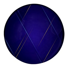 Blue Abstraction Background, Material Design, Paper Round Glass Fridge Magnet (4 Pack)