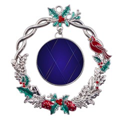 Blue Abstraction Background, Material Design, Paper Metal X mas Wreath Holly Leaf Ornament