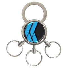 Blue Black Abstract Background, Geometric Background 3-ring Key Chain by nateshop