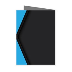 Blue Black Abstract Background, Geometric Background Mini Greeting Cards (pkg Of 8) by nateshop