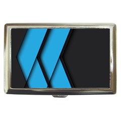 Blue Black Abstract Background, Geometric Background Cigarette Money Case by nateshop