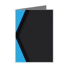 Blue Black Abstract Background, Geometric Background Mini Greeting Card by nateshop