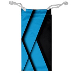 Blue Black Abstract Background, Geometric Background Jewelry Bag by nateshop