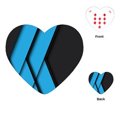 Blue Black Abstract Background, Geometric Background Playing Cards Single Design (heart) by nateshop