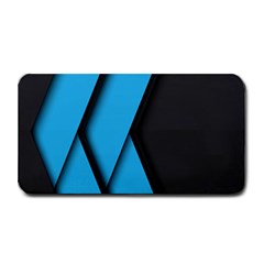 Blue Black Abstract Background, Geometric Background Medium Bar Mat by nateshop