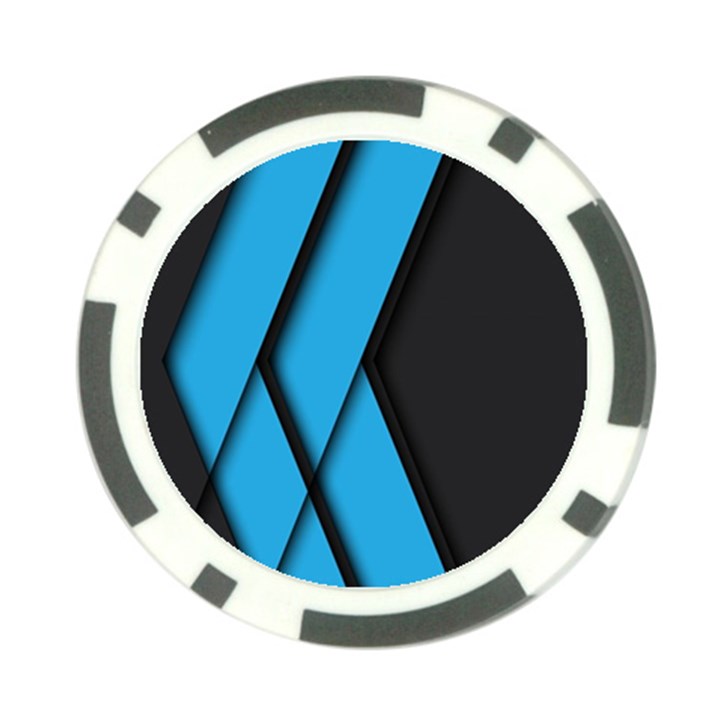 Blue Black Abstract Background, Geometric Background Poker Chip Card Guard