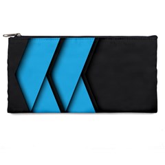 Blue Black Abstract Background, Geometric Background Pencil Case by nateshop