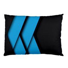 Blue Black Abstract Background, Geometric Background Pillow Case by nateshop