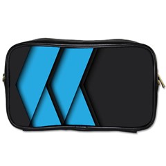 Blue Black Abstract Background, Geometric Background Toiletries Bag (one Side) by nateshop