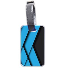 Blue Black Abstract Background, Geometric Background Luggage Tag (two Sides) by nateshop