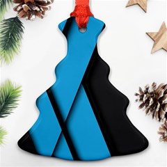 Blue Black Abstract Background, Geometric Background Ornament (christmas Tree)  by nateshop