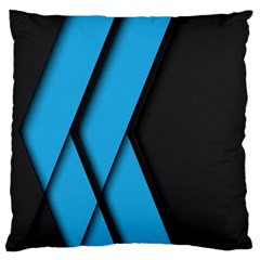 Blue Black Abstract Background, Geometric Background Standard Premium Plush Fleece Cushion Case (one Side) by nateshop