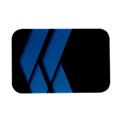 Blue Black Abstract Background, Geometric Background Open Lid Metal Box (silver)   by nateshop