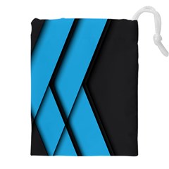 Blue Black Abstract Background, Geometric Background Drawstring Pouch (4xl) by nateshop