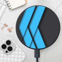 Blue Black Abstract Background, Geometric Background Wireless Fast Charger(black) by nateshop