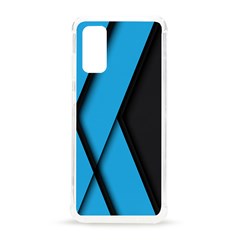 Blue Black Abstract Background, Geometric Background Samsung Galaxy S20 6 2 Inch Tpu Uv Case by nateshop