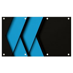 Blue Black Abstract Background, Geometric Background Banner And Sign 7  X 4 