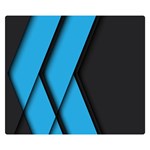 Blue Black Abstract Background, Geometric Background Premium Plush Fleece Blanket (Small) 50 x40  Blanket Front