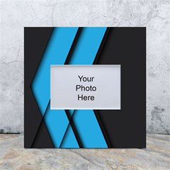 Blue Black Abstract Background, Geometric Background White Box Photo Frame 4  X 6  by nateshop