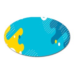 Blue Yellow Abstraction, Creative Backgroun Oval Magnet by nateshop