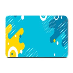 Blue Yellow Abstraction, Creative Backgroun Small Doormat by nateshop