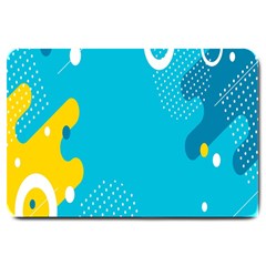 Blue Yellow Abstraction, Creative Backgroun Large Doormat by nateshop