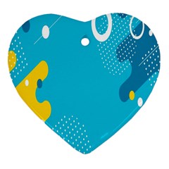 Blue Yellow Abstraction, Creative Backgroun Ornament (heart)