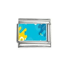 Blue Yellow Abstraction, Creative Backgroun Italian Charm (9mm) by nateshop