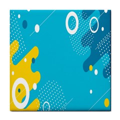 Blue Yellow Abstraction, Creative Backgroun Tile Coaster by nateshop