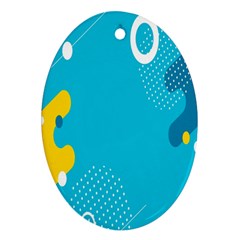 Blue Yellow Abstraction, Creative Backgroun Ornament (oval)