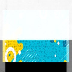 Blue Yellow Abstraction, Creative Backgroun Rectangular Jigsaw Puzzl by nateshop