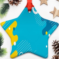 Blue Yellow Abstraction, Creative Backgroun Ornament (star) by nateshop