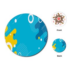 Blue Yellow Abstraction, Creative Backgroun Playing Cards Single Design (round) by nateshop