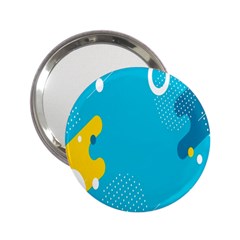 Blue Yellow Abstraction, Creative Backgroun 2 25  Handbag Mirrors by nateshop