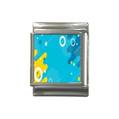 Blue Yellow Abstraction, Creative Backgroun Italian Charm (13mm) by nateshop