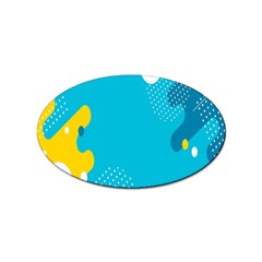 Blue Yellow Abstraction, Creative Backgroun Sticker Oval (10 Pack) by nateshop