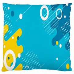 Blue Yellow Abstraction, Creative Backgroun Large Premium Plush Fleece Cushion Case (two Sides) by nateshop