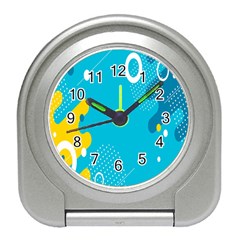 Blue Yellow Abstraction, Creative Backgroun Travel Alarm Clock by nateshop