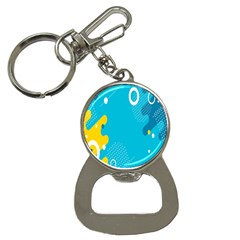 Blue Yellow Abstraction, Creative Backgroun Bottle Opener Key Chain by nateshop