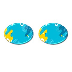 Blue Yellow Abstraction, Creative Backgroun Cufflinks (oval) by nateshop