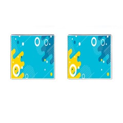 Blue Yellow Abstraction, Creative Backgroun Cufflinks (square) by nateshop