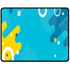 Blue Yellow Abstraction, Creative Backgroun Fleece Blanket (medium) by nateshop