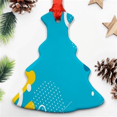 Blue Yellow Abstraction, Creative Backgroun Ornament (christmas Tree)  by nateshop