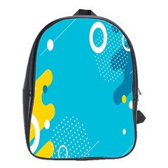 Blue Yellow Abstraction, Creative Backgroun School Bag (large) by nateshop