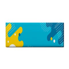 Blue Yellow Abstraction, Creative Backgroun Hand Towel by nateshop