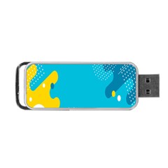 Blue Yellow Abstraction, Creative Backgroun Portable Usb Flash (two Sides) by nateshop